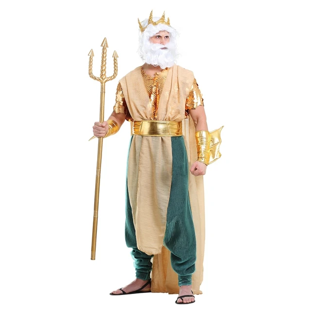 Regal Adult Mans Master Of The Seas Posidon Greek God King Neptune Halloween Cosplay Costume on
