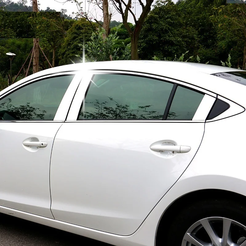 

car accessories chromium parts 2017 window trim decoration exterior refit bright stainless steel column FOR Mazda Atenza