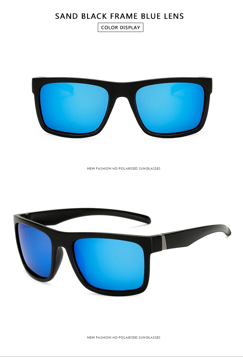 WarBLade, спортивные солнцезащитные очки, поляризационные, для мужчин и женщин, фирменный дизайн, для вождения, рыбалки, Полароид, солнцезащитные очки, черная оправа, Gafas De Sol 1820 - Цвет линз: blue lens