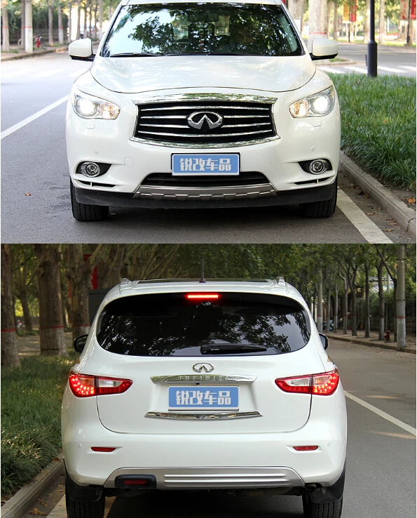 Luxury 2pcs Front + Rear Bumper Protector Guard Skid Plate For 14 15 16