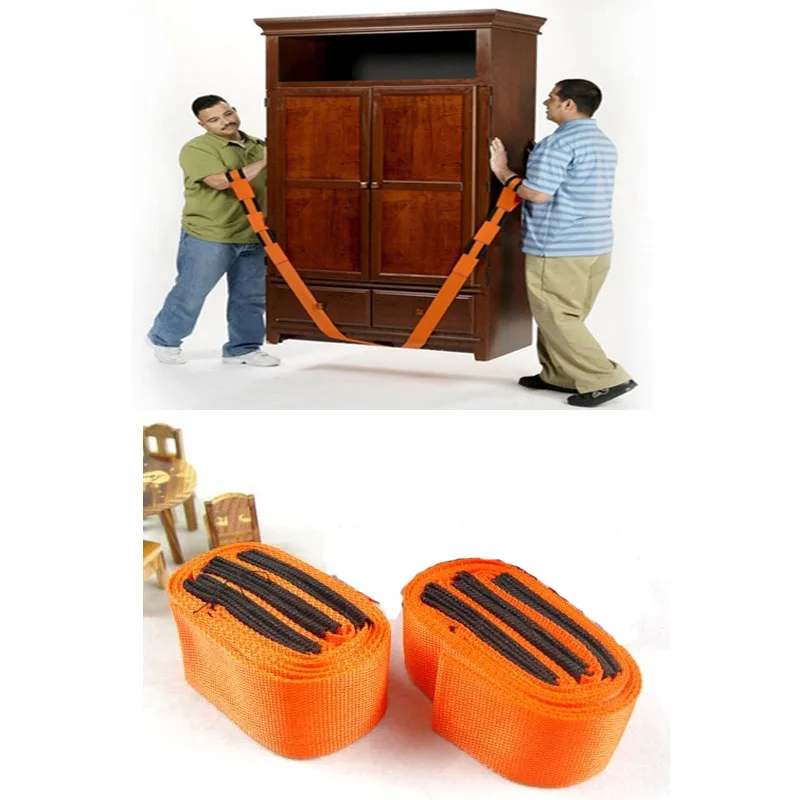 1 пара оранжевый высокого класса тканевые ремешки переноски веревки подъема матрас легко носить пояс диван кровать стол инструменты с подвижными элементами