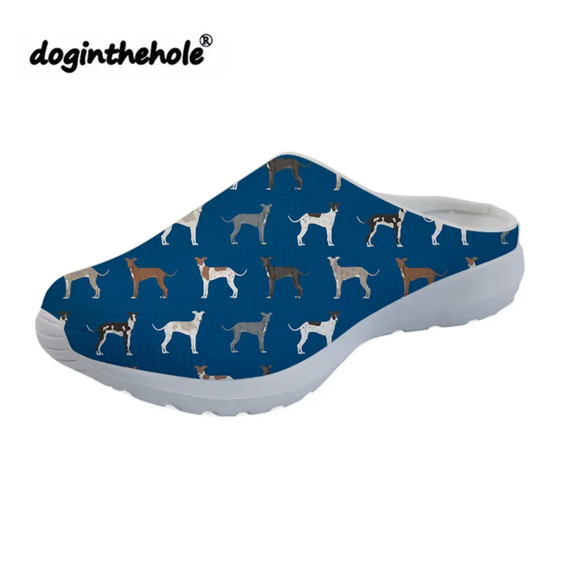 Doginthehole/уличные спортивные сандалии; женские сабо в итальянском стиле; летняя пляжная обувь для женщин с принтом борзого; коллекция года; легкие шлепанцы