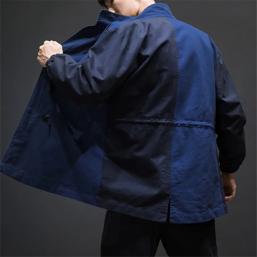 Fall Winter Mens Jackets And Coats Long Windbreaker Back Split Plus Size Hip Hop Men Coat Clothing Streetwear Male Bomber Jacket