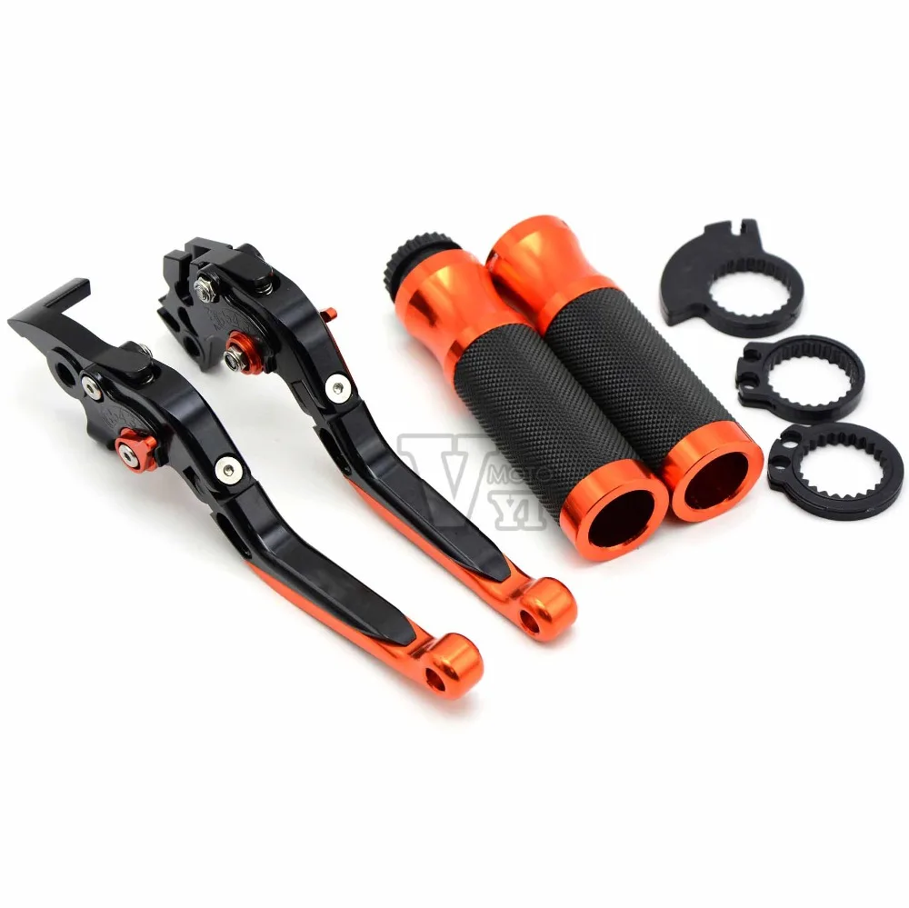 

Motorcycle Accessories Folding Brake Clutch Levers &Hand Grips for KTM RC125 RC200 RC390 200 390 1290 DUKE 2012-2015