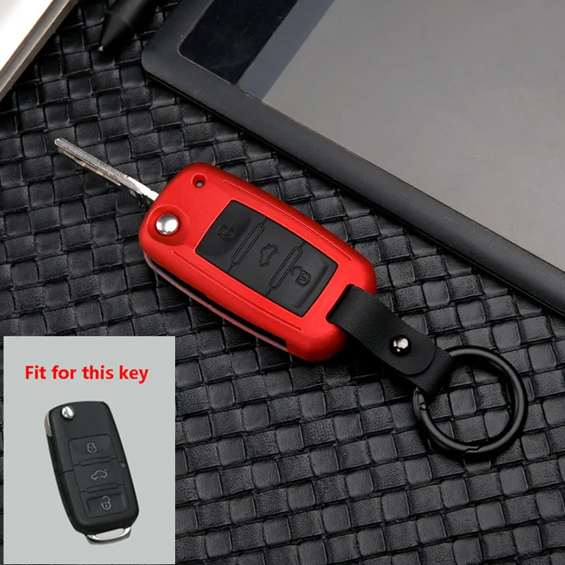 High Quality Mature Carbon Fiber Matte Car Key Case For Volkswagen Polo Golf Skoda Superb A7 Passat Beetle interior accessories