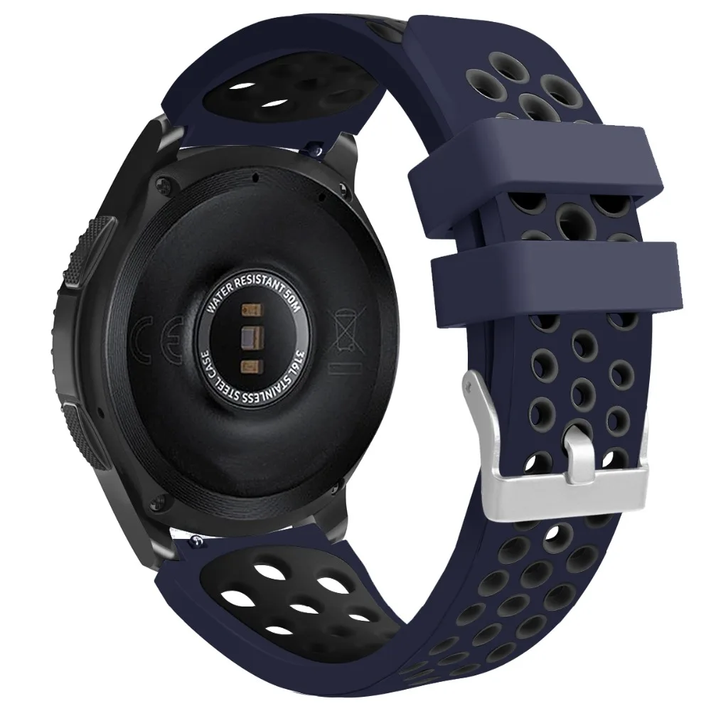 22 мм силиконовый ремешок для часов для samsung Galaxy Watch 46 мм версия часы замена Браслет ремешок для SM-R800 высокое качество
