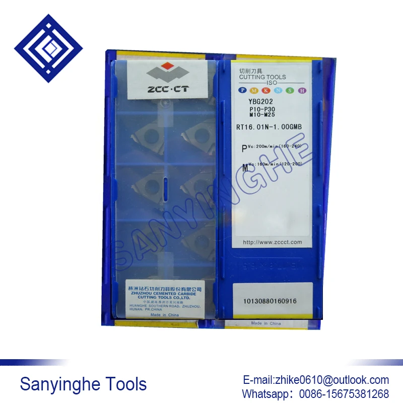 

10pcs/lots YBG202 RT16.01N-1.00GMB cnc carbide turning inserts threading inserts