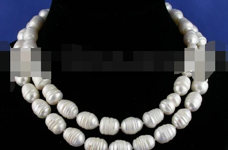 

Jewelr 005690 baroque rice white freshwater pearl necklace