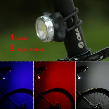 

Bicycle Rear Light Dual Double Colors in 1 Lamp USB Rechargeable COB LED Bike Tail Safety Warning Lantern Red White or Red Blue