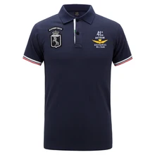 Бренд air force one высокое качество вышивка мужские летние рубашки поло Модная хлопковая одежда мужская Военная Рубашка