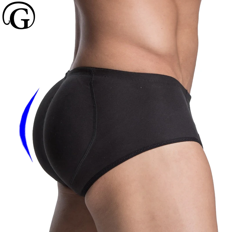 PRAYGER Men Sillicon Pads Butt Lifter Control Panties Removable Inserts Shaper Padded Enhancement Cotton Underwear