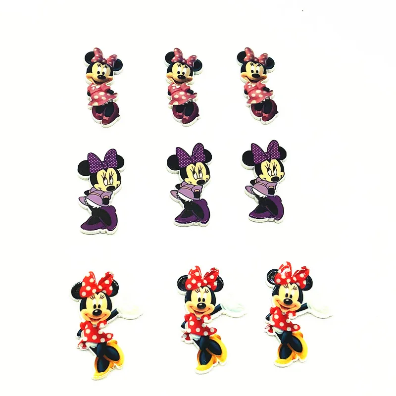 

20Pcs/lot Cute Cartoon Lovely Minnie Flatback Resin DIY Cabochons Kawaii Planar Acrylic Cartoon Character Free Shipping Charms