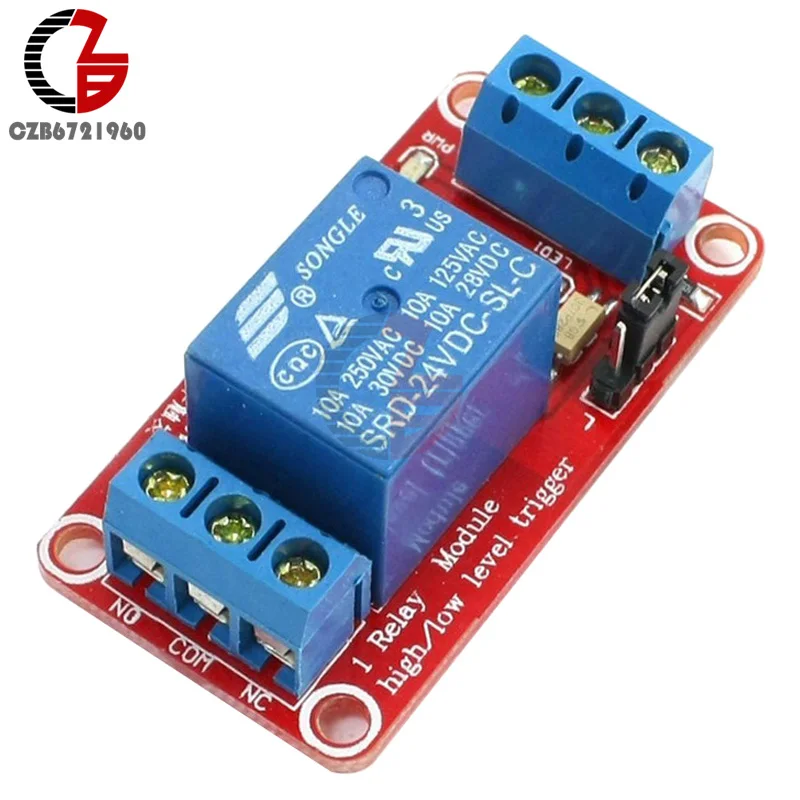 

DC 24V 1 Channel Relay Module Board Shield with Optocoupler Isolation High and Low Level Trigger Switch Power Module For Arduino