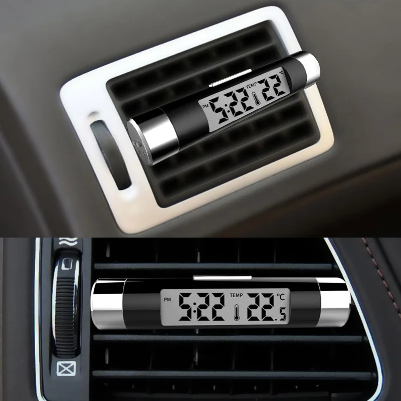 2in1 автомобиля цифровые часы с ЖК-индикатором и Температура синий Подсветка для Toyota Corolla RAV4 Camry Prado Avensis Hilux Prius Land Cruiser
