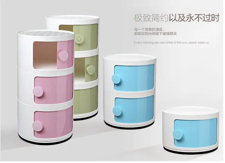 

Mini nightstand plastic circular locker multi-function receive ark
