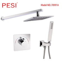 Bathroom Rainfall Shower Faucet Set Single Handle Mixer Tap With 8/10/12 inch Head Shower Wall Mounted Bath Shower Set,Chrome. jomoo shower head wall mounted bath shower chrome bathroom shower set hand shower with shower hose holder kit watering can