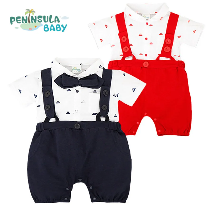 Hot Sale Summer Baby Clothing Gentleman Toddler Patchwork Short Sleeve