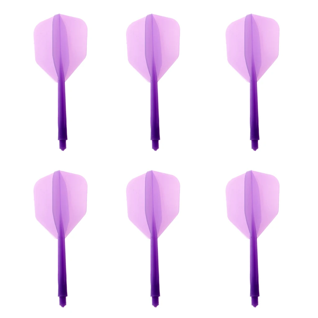 6 Pieces ABS Plastic Transparent 2BA Thread Dart Shafts with Dart Flights Connection