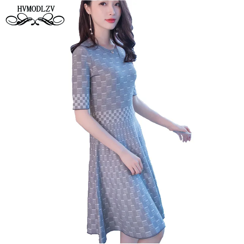 

New Summer knitted Thin Dress Robe femme Fashion Sleeve High Quality Sexy Women Tight Dress Elegant office Dresses LJ572