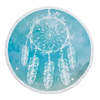 

Boho Beach Towels Printed Tropical Plants Beach Towel Microfiber Round Fabric Bath Towels For Living Room Home Decorative