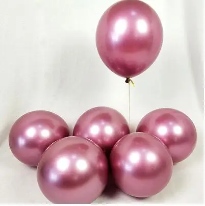 10 шт./лот фиолетовый металлик воздушного шара 5/10/12-дюймовый Свадебный шар с днем рождения латексный металлическая хромированная воздушные шары гелиевый шарик - Цвет: pink