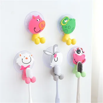 

1Pcs Cute Cartoon Animal Sucker Toothbrush Wall Holder Suction Cup Bathroom Suction Hook Hanger Family Friend Gift