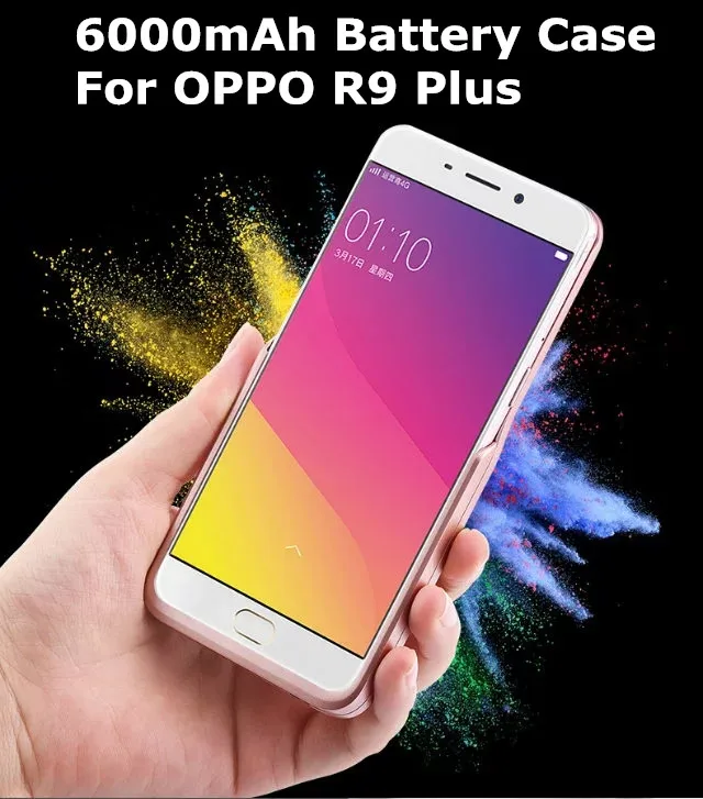 

New Arrival 6000mAh External Battery Power Bank Case For OPPO R9 Plus With Stand Function