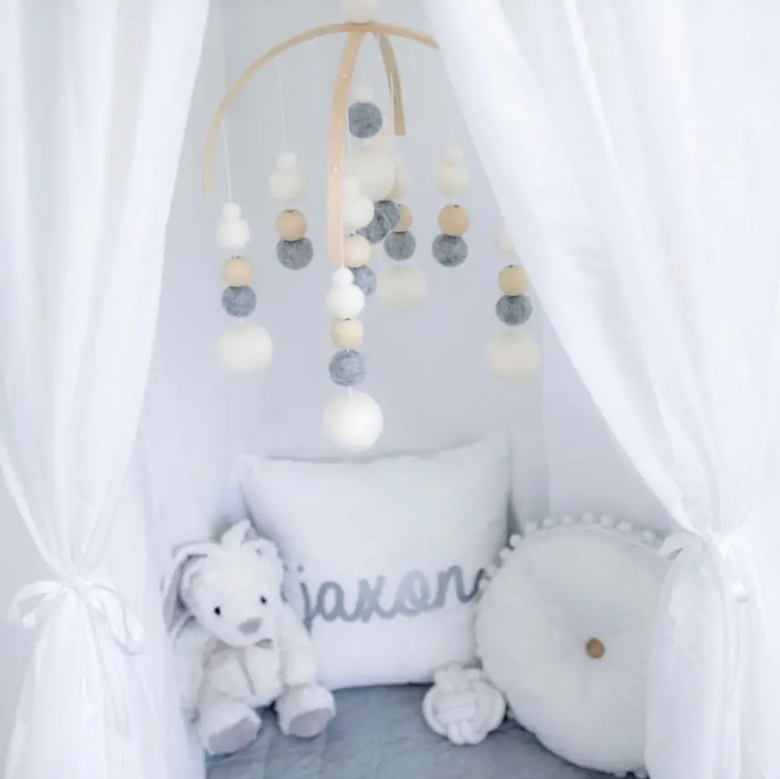 

Baby Rattle Mobile Toys Wooden Beads Crib Kids Toy Newborns Wind Chimes Bell Nordic Baby Room Decoration Photography Props Gifts