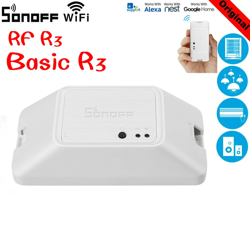 Sonoff RF/Basic R3 беспроводной Wifi переключатель для Модуль Автоматизации умного дома пульт дистанционного управления для Google Alexa