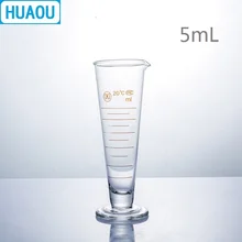 HUAOU 5 мл выпускник Короткие линии с носиком мерный стакан цилиндр лаборатория химии оборудования