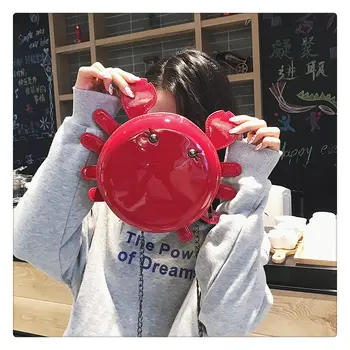 

Cute small round bag female 2020 new ins personality crab single shoulder chain bag chic girl Messenger bag