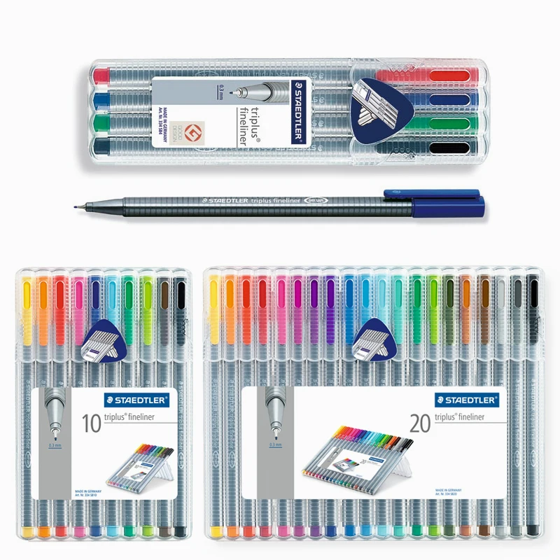 Ручка гелевая Staedtler 334 SB Triplus Fineliner цветная ручка 0 3 мм 4/10/20 цветов набор