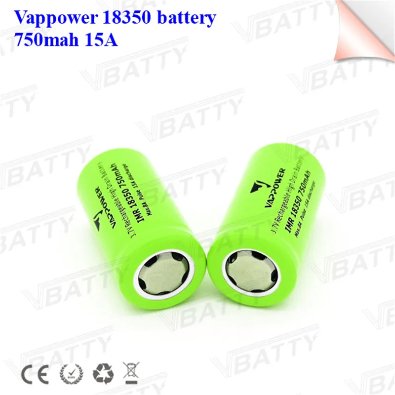 Vappower IMR 18350 750mah 8A 2