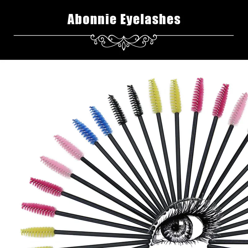 

50PCS/pack Disposable Eyelash Brush Mascara Wands Applicator Wand Brushes Eyelash Comb Brushes Spoolers Makeup Tool