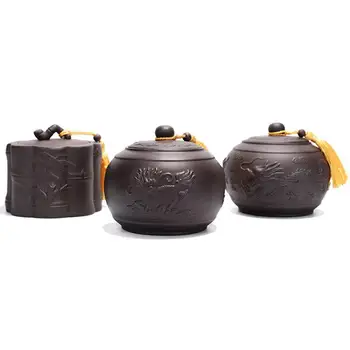 

New Creative Tea Storage Jar Ceramic Pottery Teaware Coffee Beans Nut Tea Caddies Canister Decoration Luxury Gift