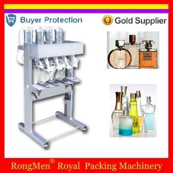 

Perfume Filling Machine 4 Heads Perfume Filler Pneumatic Vacuum Level Control Glass Bottle Device Four Head Free Shipping