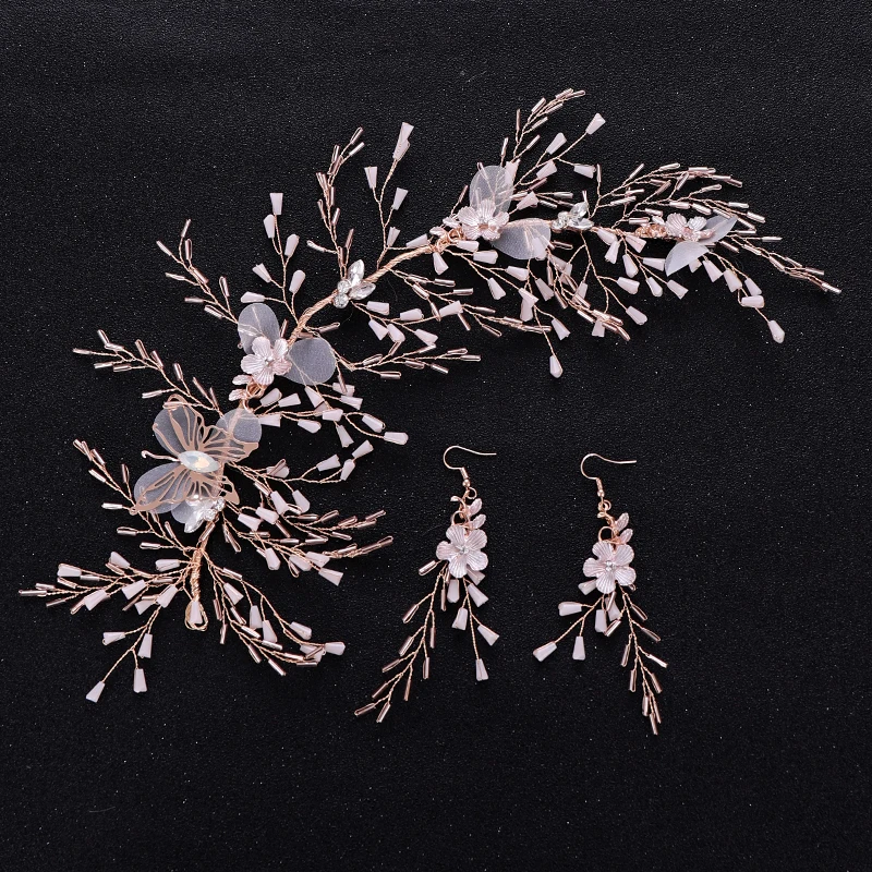 

Trendy Bride Headband Flower Headdress Ladies Headdress Jewelry Crystal Headdress Wedding Tiara Bride Hair Accessories Handmade