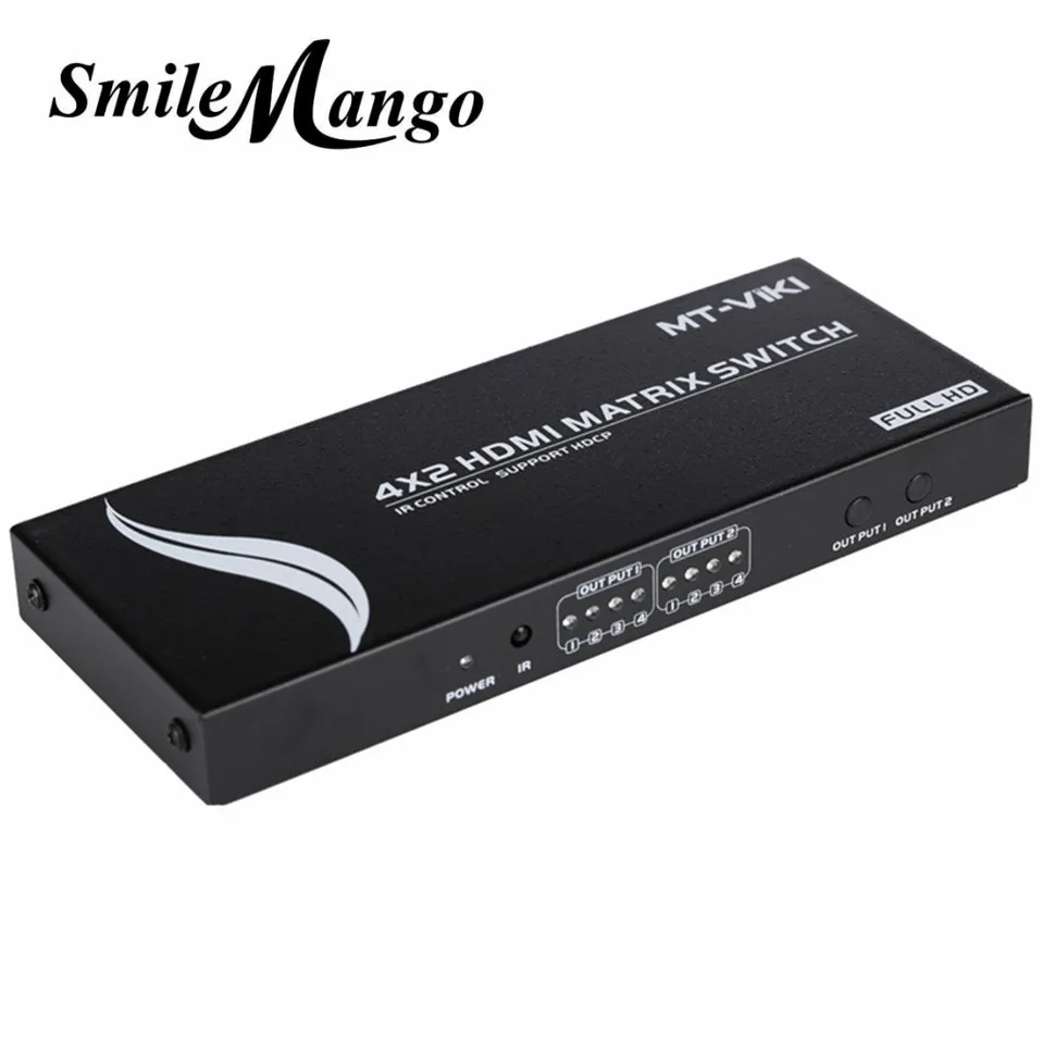 

matrix switch quickly and easily switch any one of the 4 HDMI source to any 2 HDMI output source indepently or synchronously
