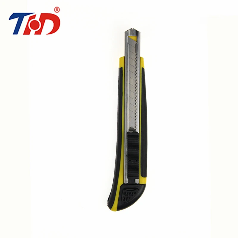 

THD 5.7'' Stationery Knife Stainless Steel Auto-lock Paper Cutter 6Pcs 9mm Blades Knife School Chancery Utility Knife Cutter