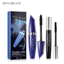 MayCreate Mascara Women Multi-Functional Makeup Length Extension Cosmetic Curling Lengthening Waterproof Black Eye Mascara 1Set