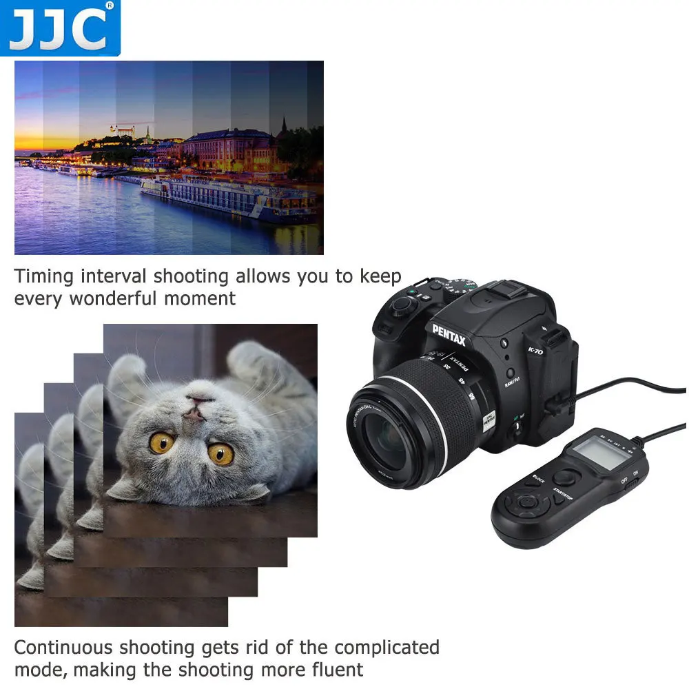 JJC Camera Multi-Function Controller Shutter Release Cord Timer Remote for Canon G1X Mark III/80D/760D/750D/G3 X/1100D/SX60HS