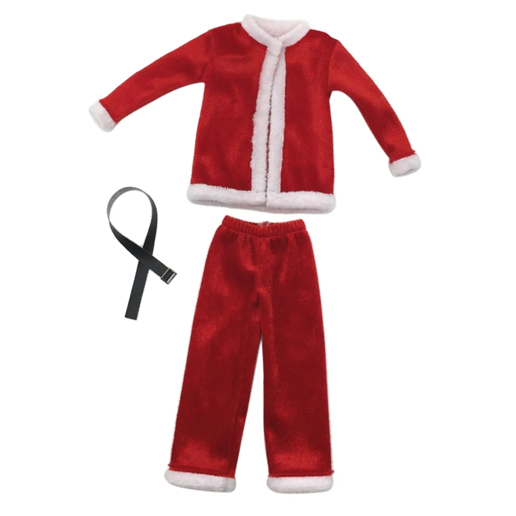 1:6 Scale Christmas Clothes Costume Set &Hat Santa Claus Cap for 12inch Action Figure Doll Toy Accessories