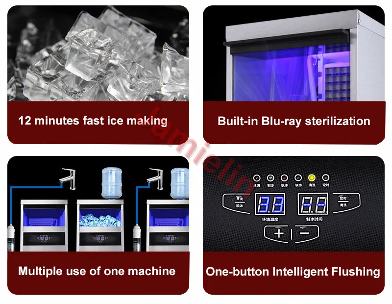 Jamielin 68 кг/24 ч машина для изготовления кубиков льда Автоматическая квадратная машина для коммерческого использования с водопроводным забор воды