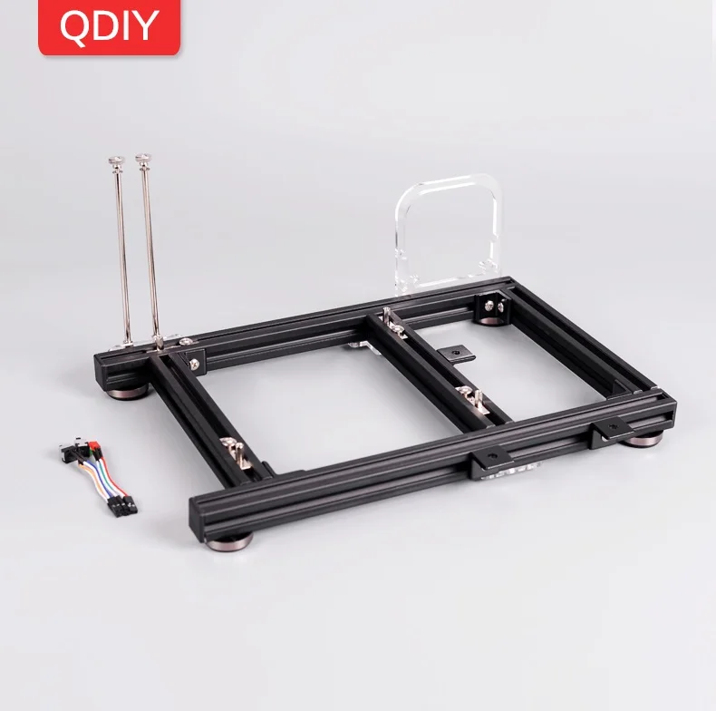 QDIY PC-JMK6 мини ITX широкий открытый Обнаженная голая рамка алюминиевый корпус чехол для компьютера - Цвет: Black