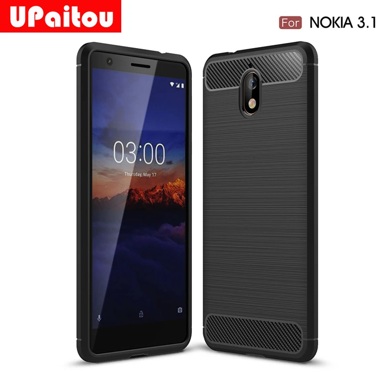 UPaitou For Nokia 3.1 2018 Case Ultra Thin Carbon Fiber Soft TPU Cover 3 Version Phone |