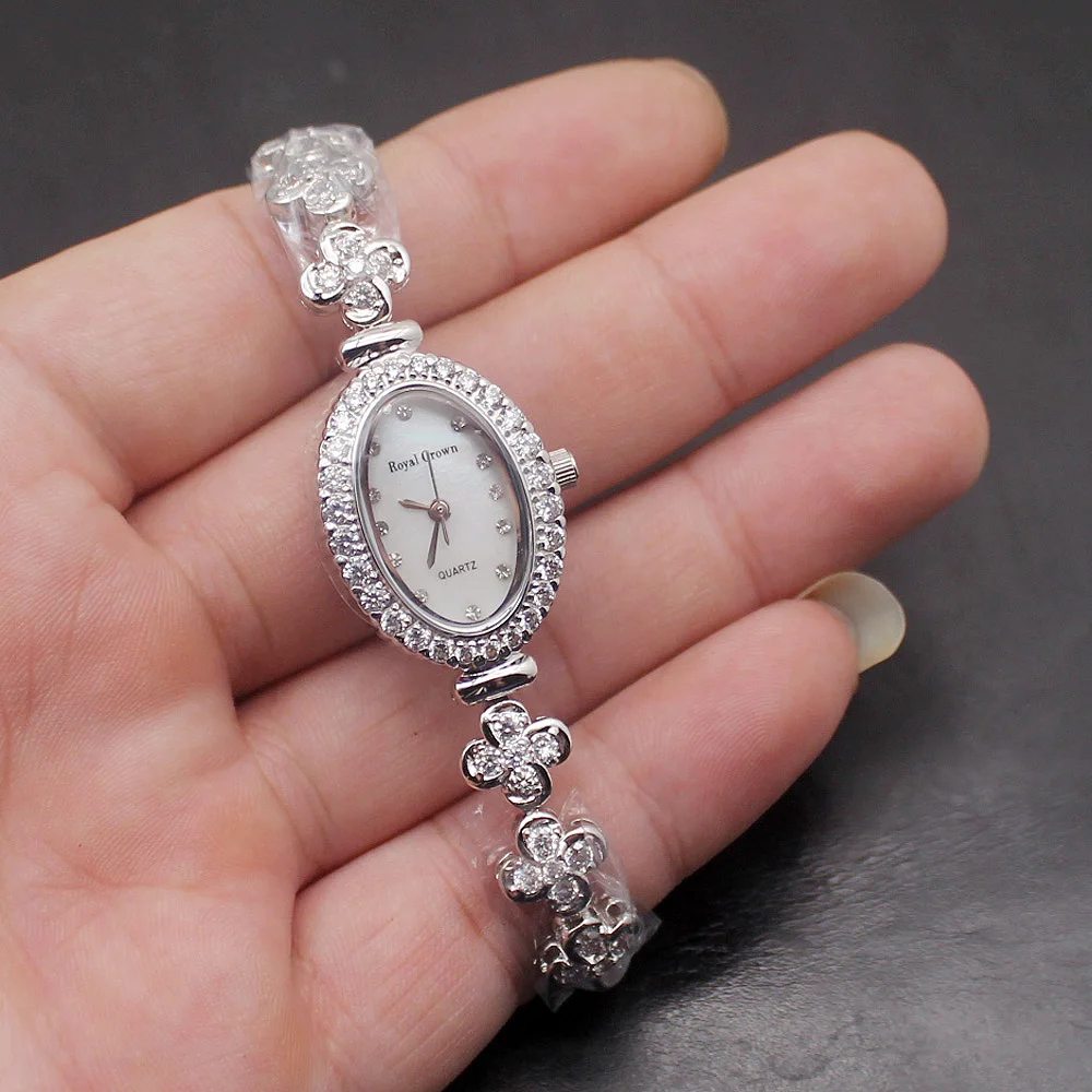 

Women Wristwatch Charming Shiny Sterling Silver Fashion Jewelry Watch Bracelet 7.5 inch Free Shipping W32