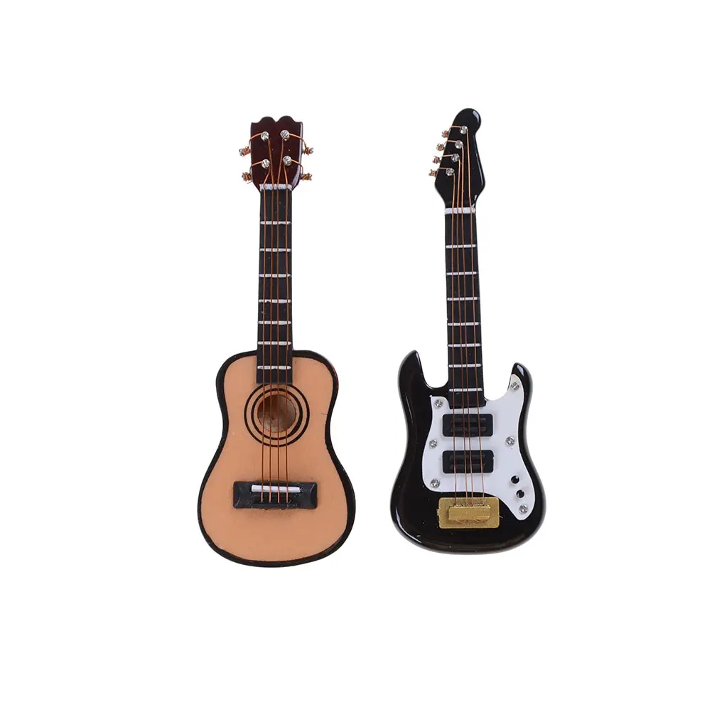 

1PCS Guitar Accessories Dollhouse Miniature Instrument Part for Home Decor Kid Wood Furniture Craft Ornament 1/12 Scale