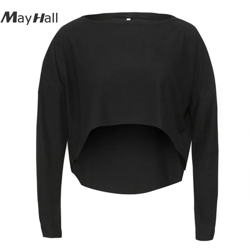 MayHall свободные женские футболки с рукавами летучая мышь Осенние однотонные