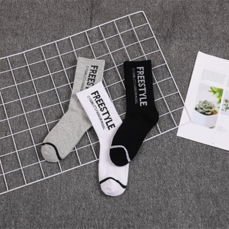 

Street fashion stockings pop hip-hop skateboard Harajuku Letter FREESTYLE Men and Women stockings Free shipping