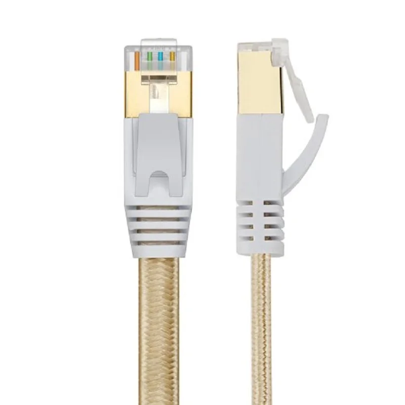 

2016 new product GOLD COLOR 0.5m1m1.5m2m 3m,5m 10mCAT7 RJ45 Patch flat Ethernet LAN Network Cable For Router Switch gold plated